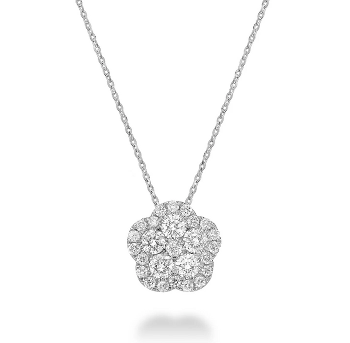 10k white gold hollow flower p