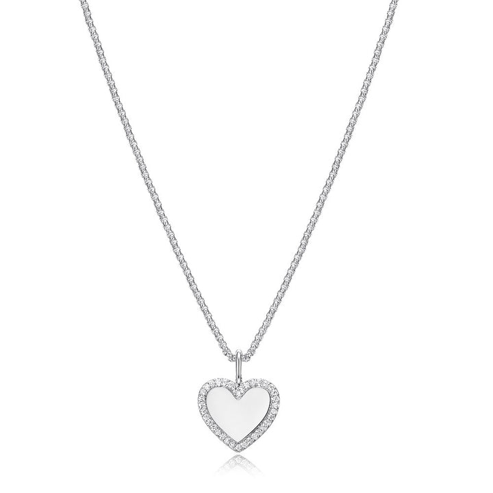 Sterling Silver Engraveable Heart Necklace