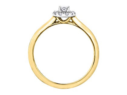 10 Karat Halo Engagement Ring, 0.10 CT Center