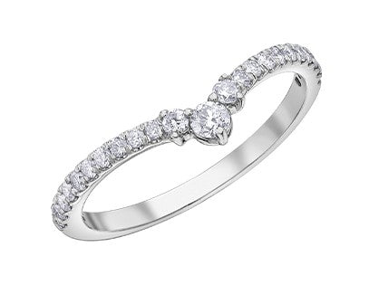 10 Karat Diamond Chevron Ring, 0.07 TDW