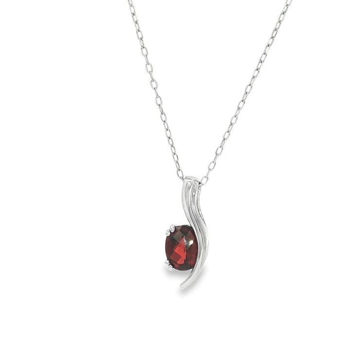 Garnet Swoop Drop Pendant, 20"