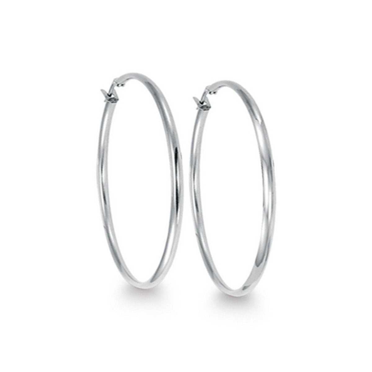 Stainless Steel 35mm Round Hoop Earrings