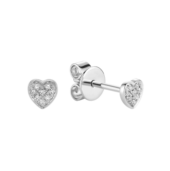 10K Mini Diamond Heart Earrings, 0.05 TDW