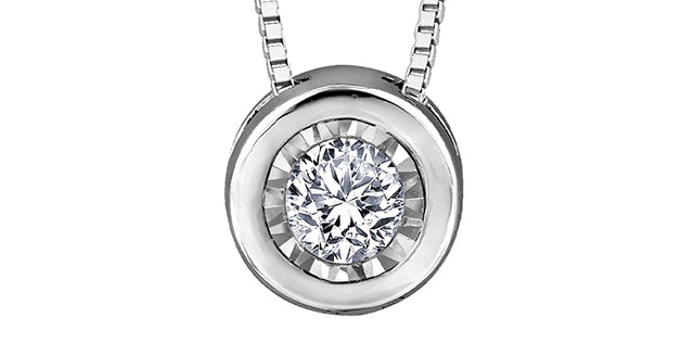 10 Karat 0.02TDW Diamond Necklace, 18"