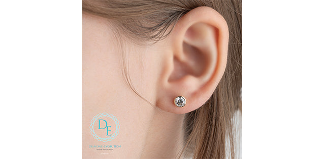 Lab Grown Bezel Set Diamond Stud Earrings, 1.00TDW