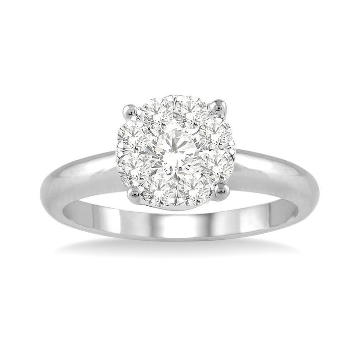 14 Karat Multi Stone Engagement Ring, 0.12 CT Center