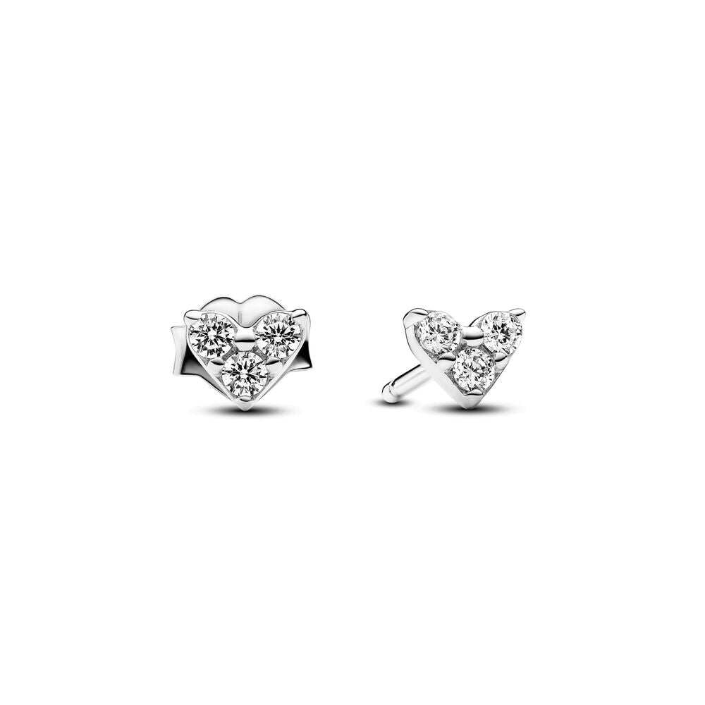 FINAL SALE - Pandora Sterling Silver, Triple Stone Heart Pendant