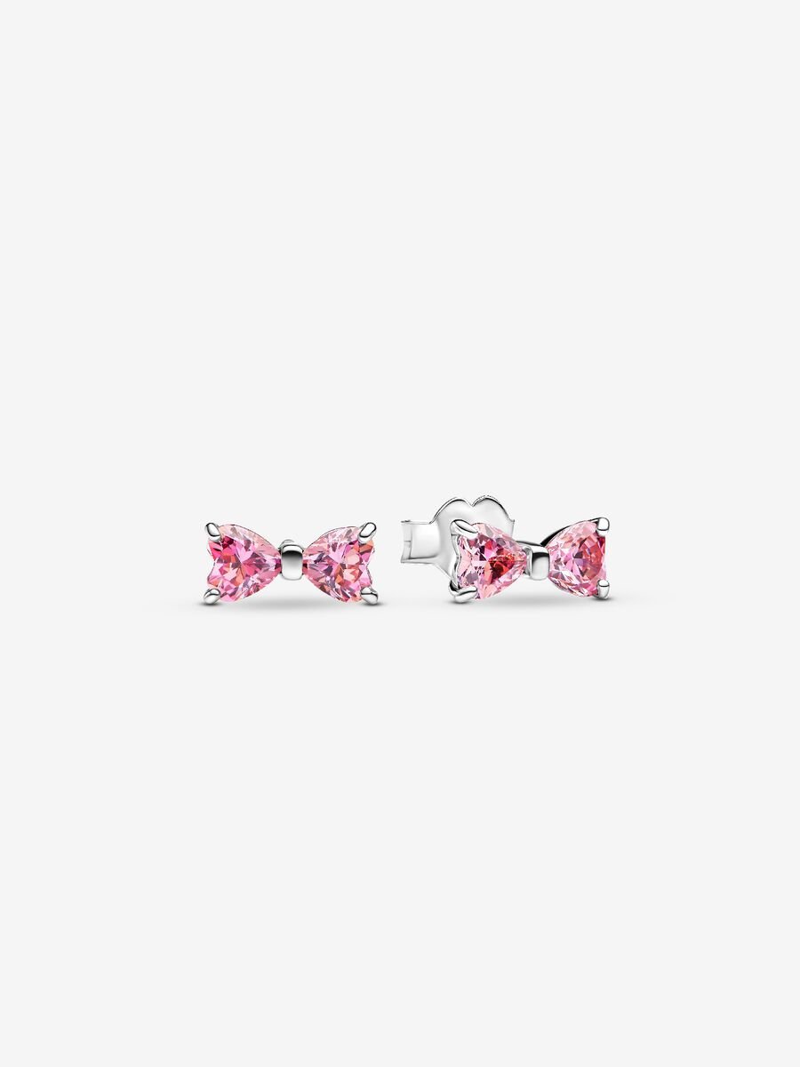 FINAL SALE - Pandora Sparkling Pink Bow Stud Earrings