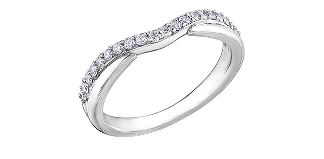 10K Curved Diamond Band, 0.10 TDW