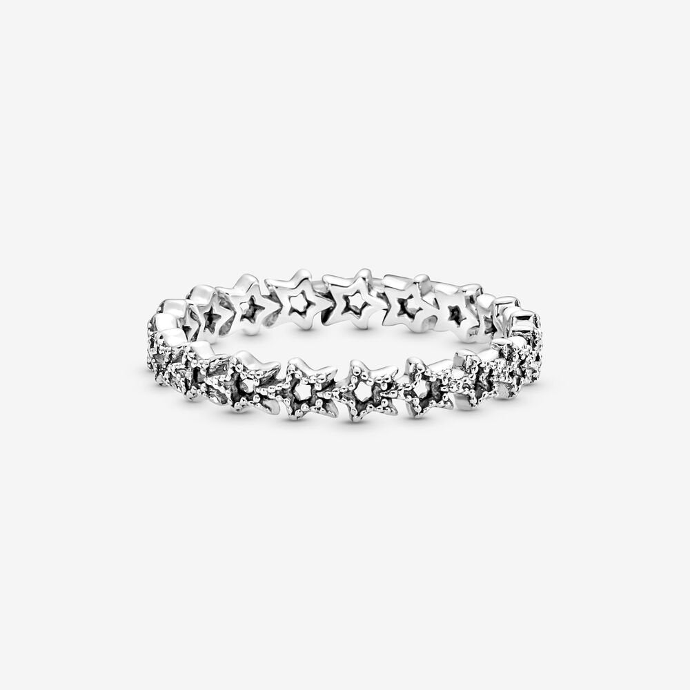 FINAL SALE- Pandora Band of Asymmetric Stars Ring, Size 4.5