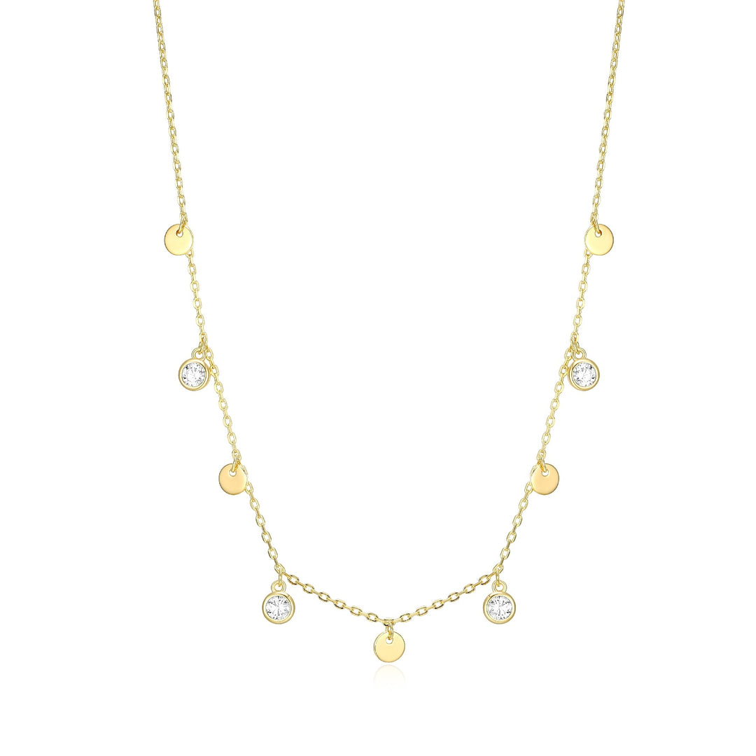 3MM Mini Disc Station Necklace, 19"