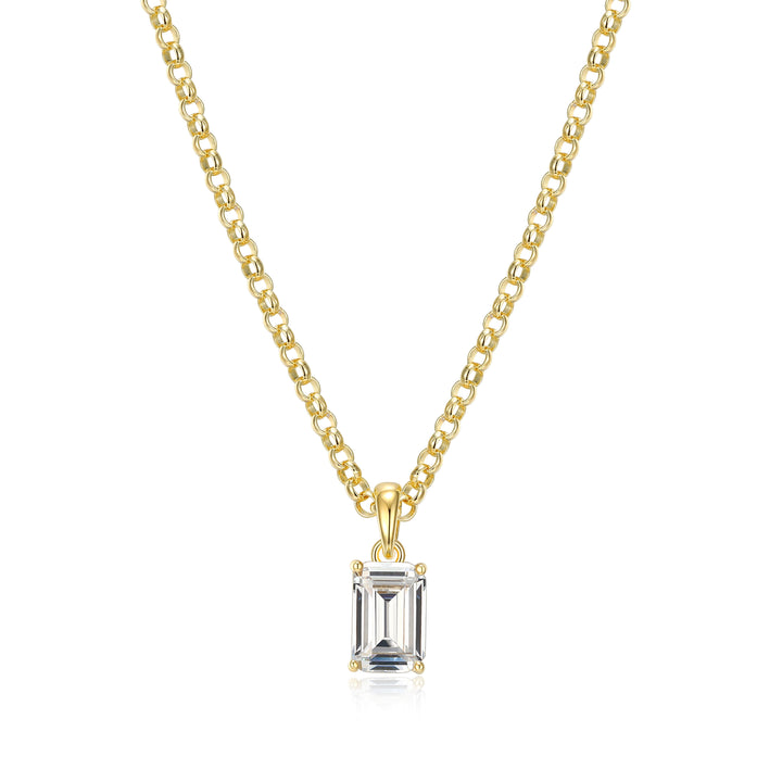 Emerald Cut CZ Solitaire Pendant