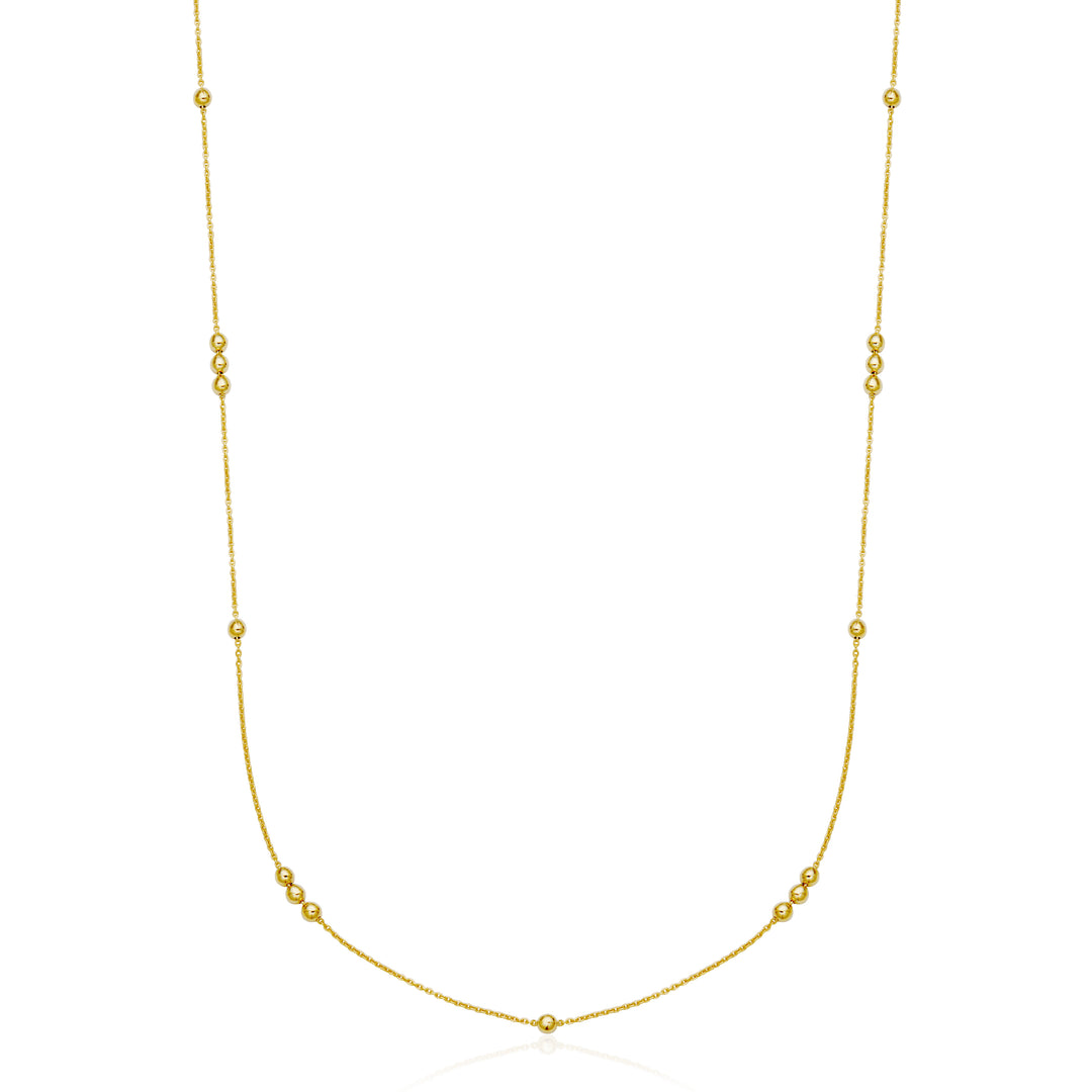 Beaded Station Necklace Chain, 18"