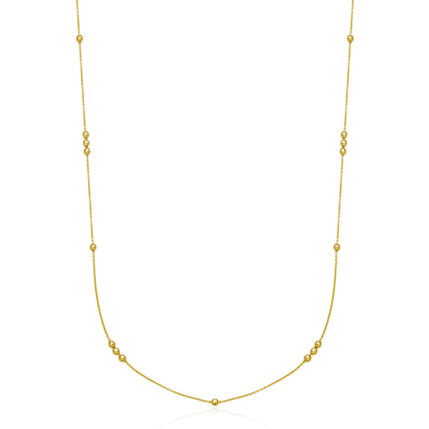 Beaded Station Necklace Chain, 18"