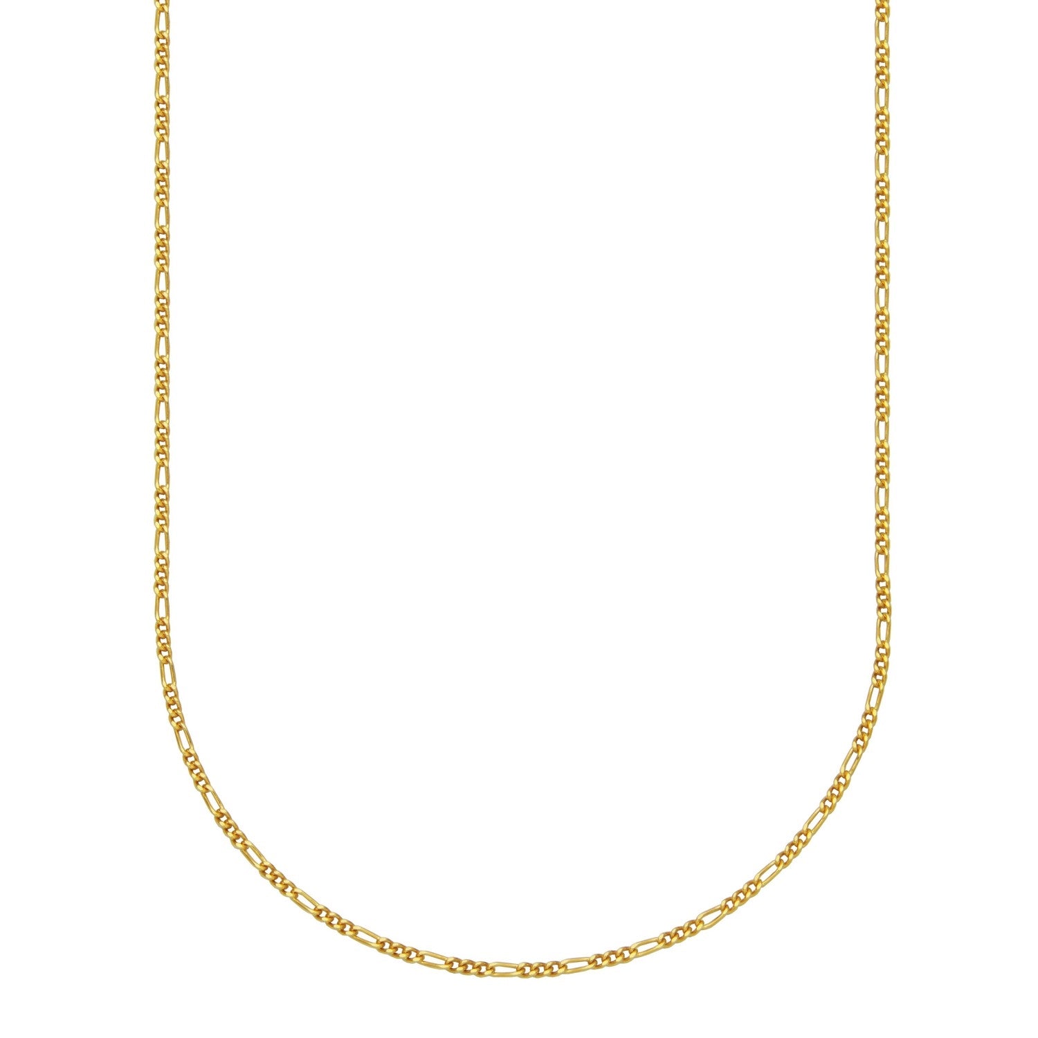18k Gold-Plated Sterling Silver 2.2mm Figaro Link Chain Necklace