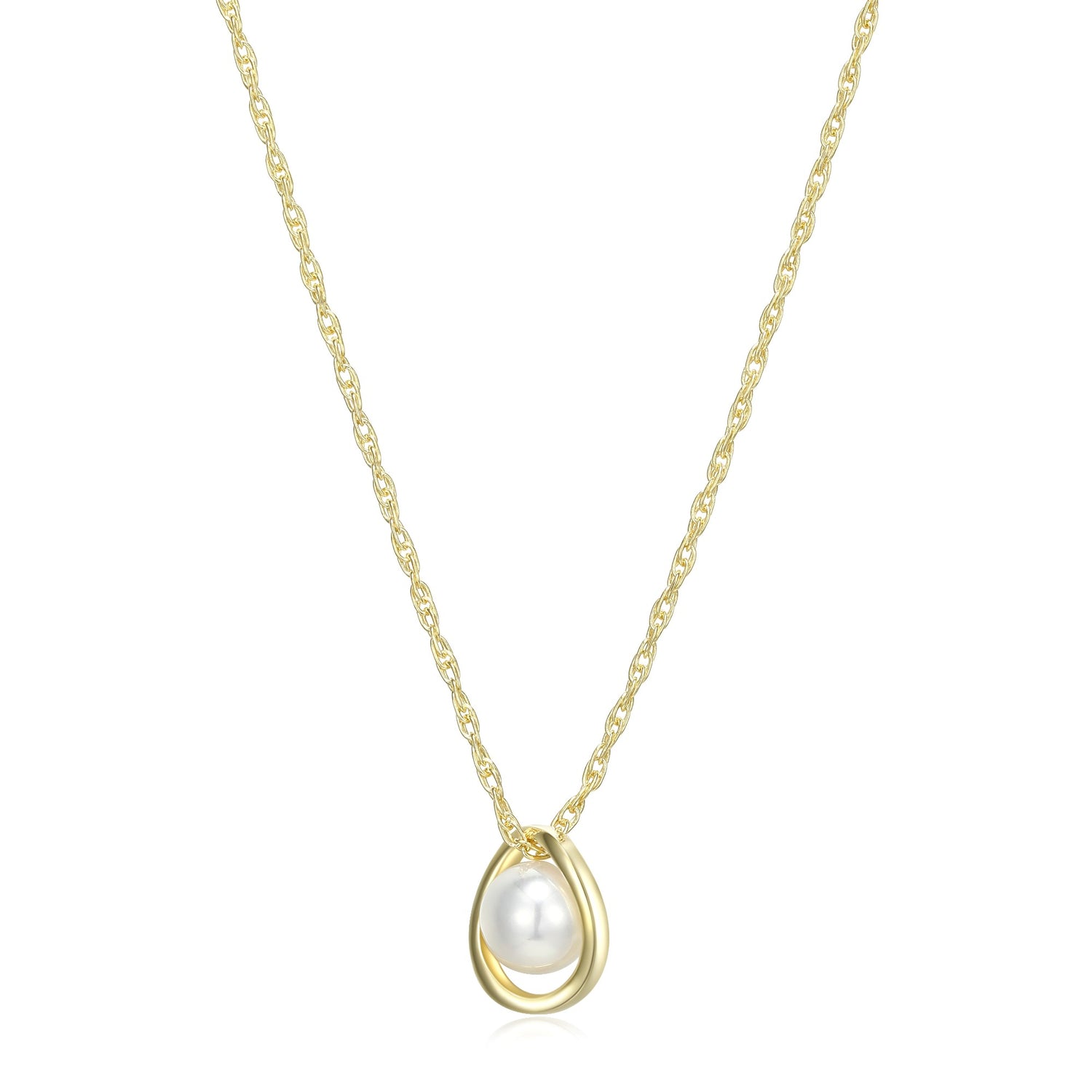 ELLE "Luna" Gold-Plated Genuine Pearl Pendant Necklace