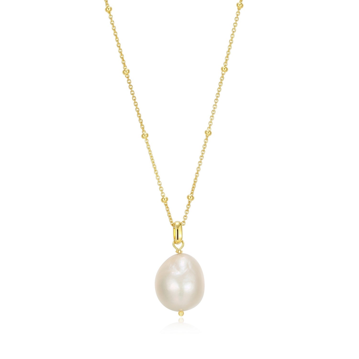 Genuine Oval White Pearl Pendant
