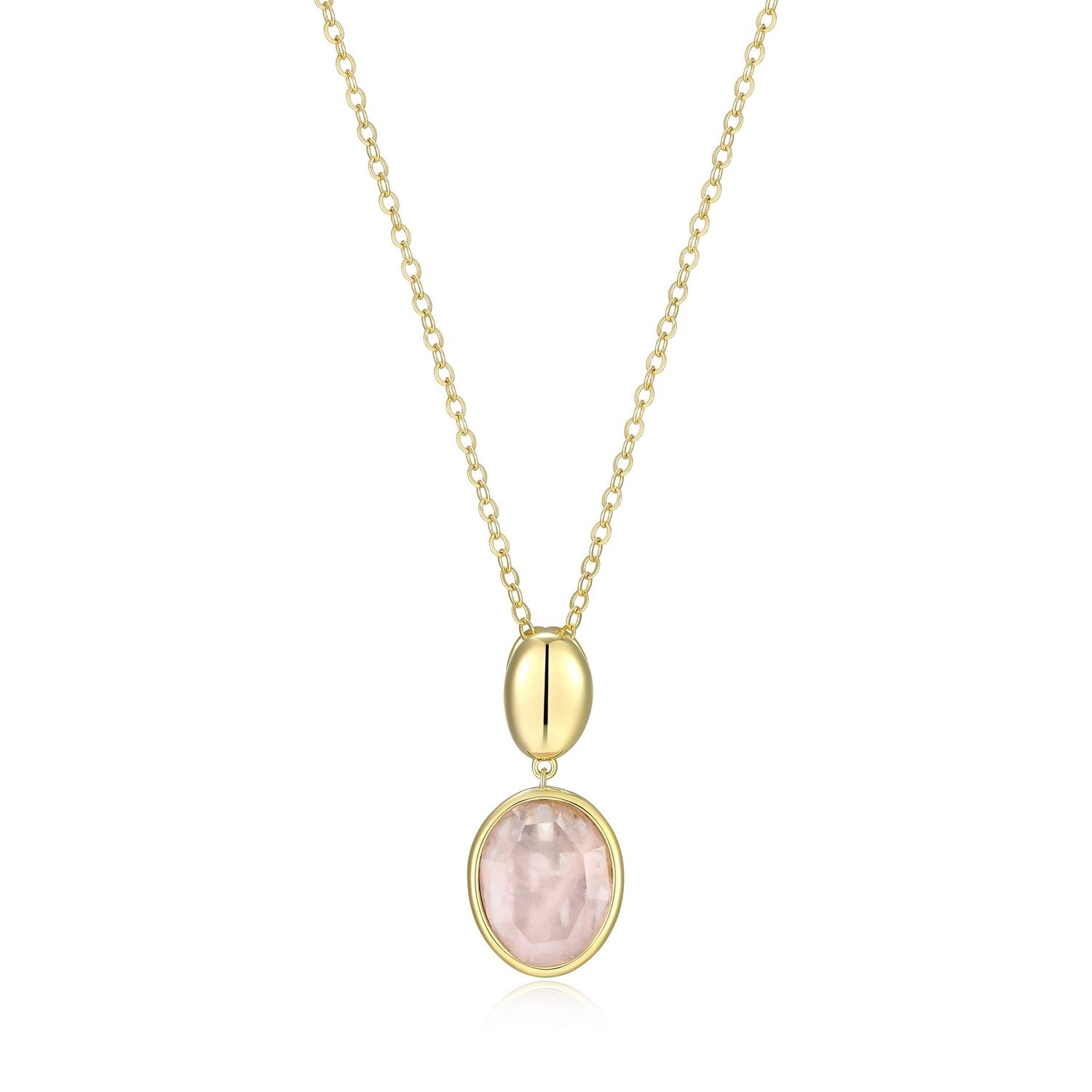 ELLE "Riviere Gems" Rose Quartz Pendant Necklace