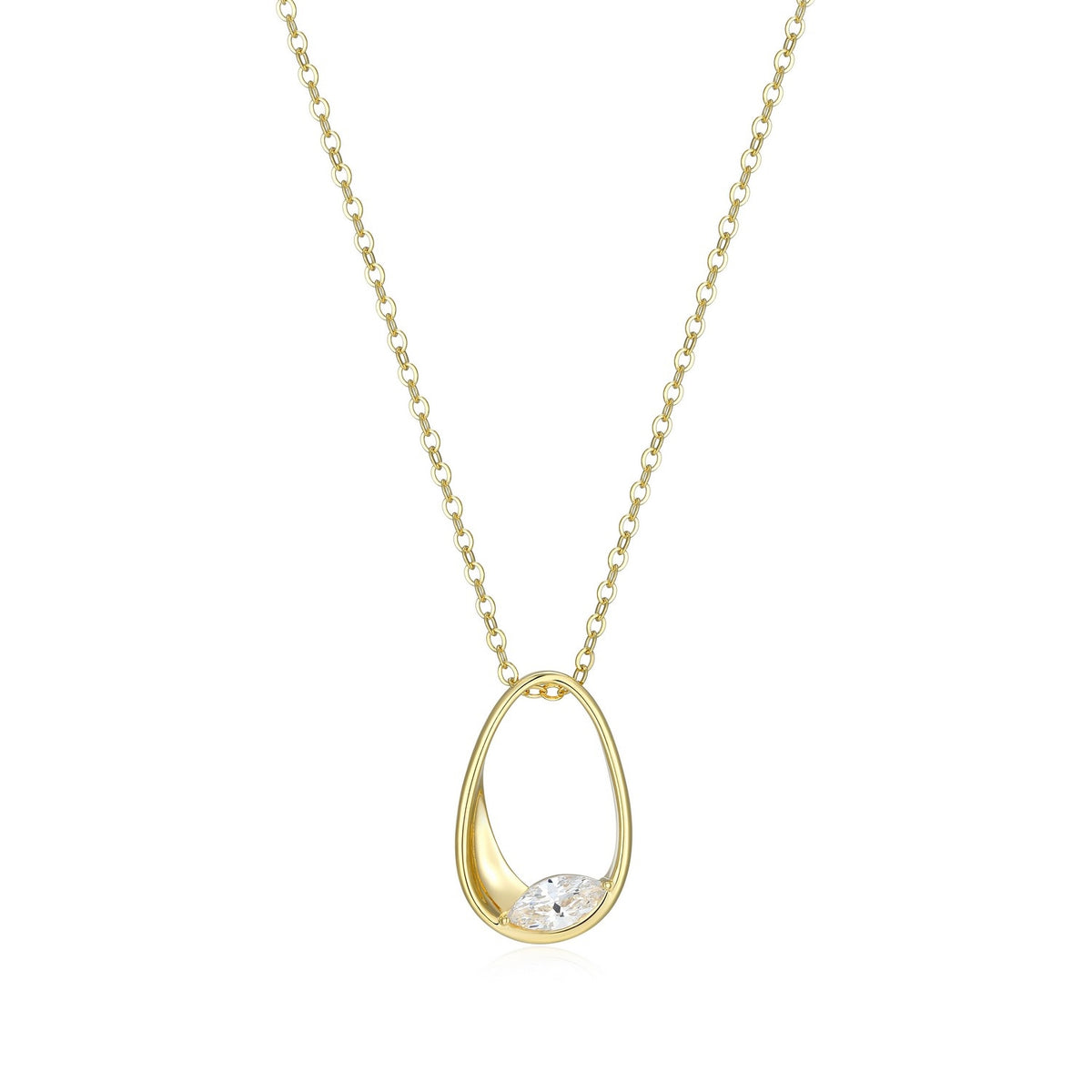 GP "Wink" Oval Pendant with Marquise CZ Stone