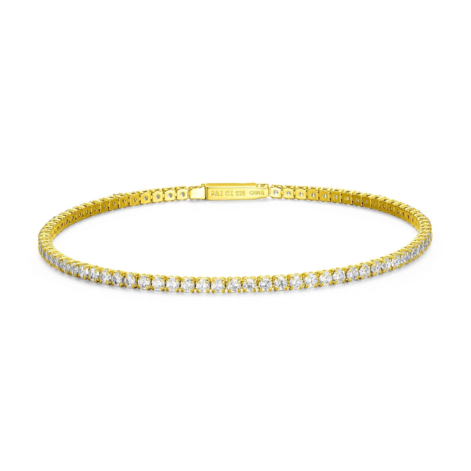 18K Gold-Plated Tennis Bracelet, 8.25"