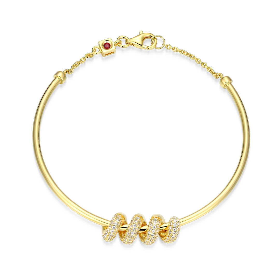 ELLE "L'Spiral Lace" Gold-Plated CZ Spiral Bracelet