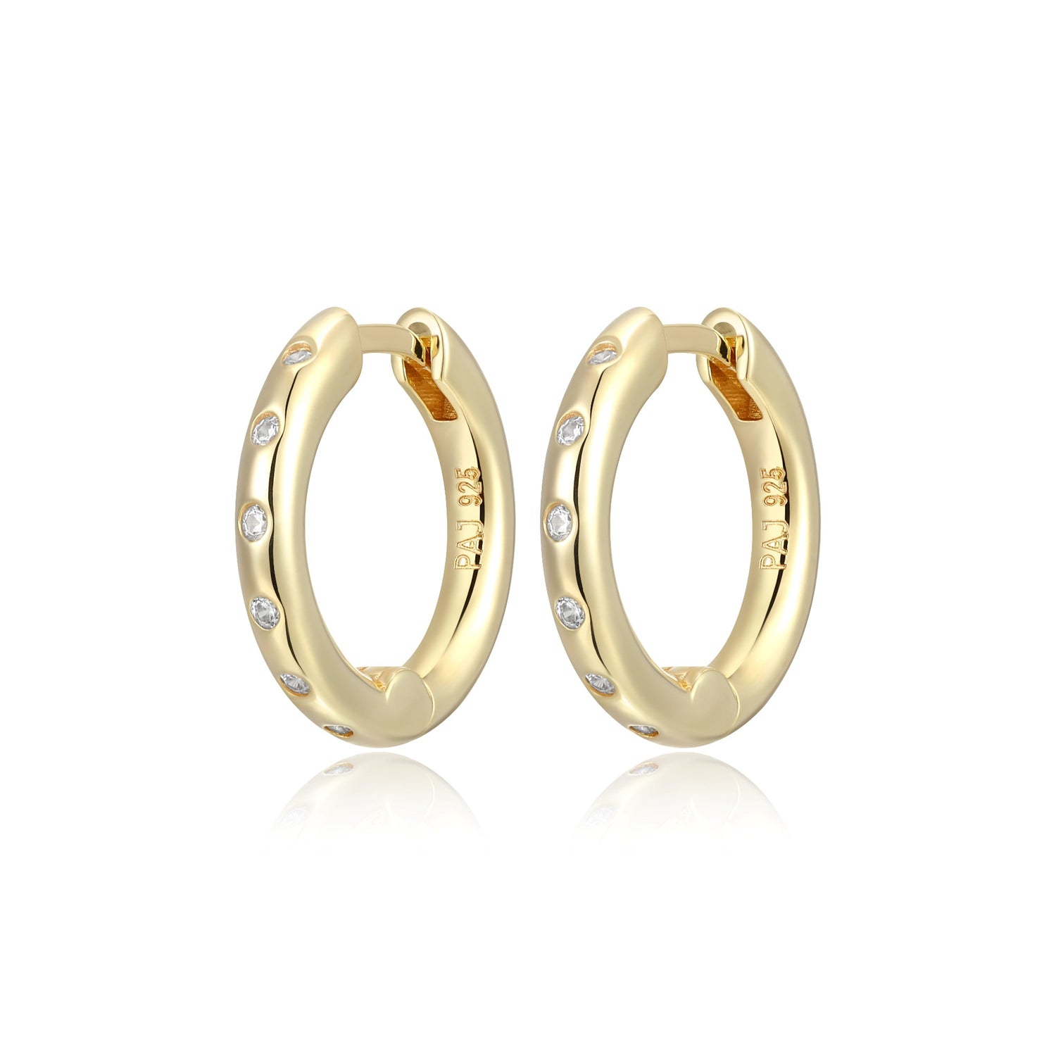 Channel Set CZ 16MM Hoop Earrings