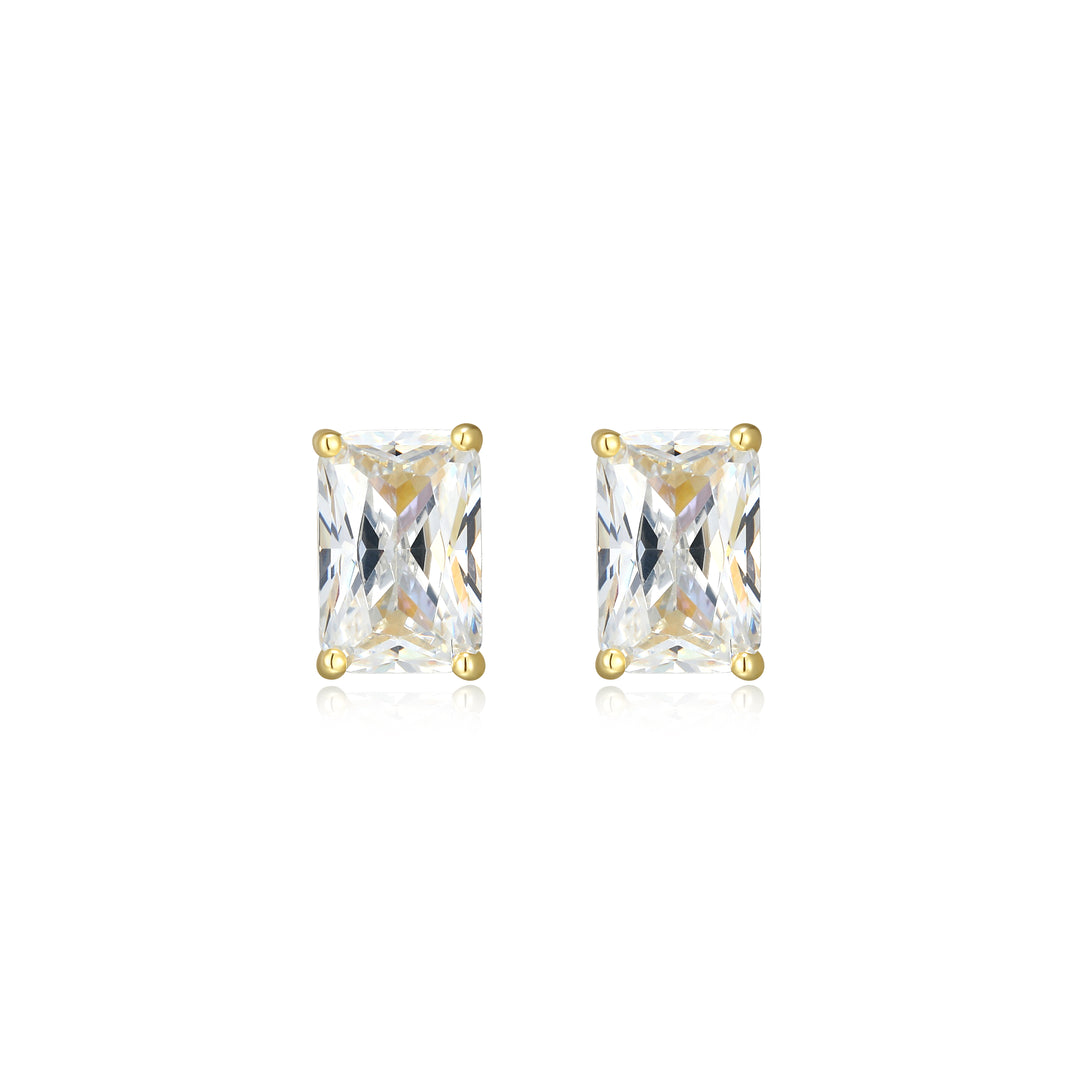 Emerald Cut Stud Earrings
