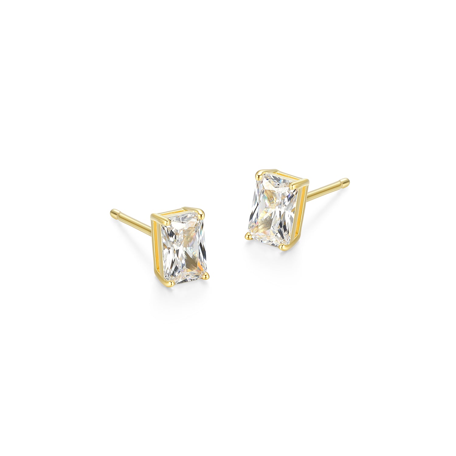 Emerald Cut Stud Earrings