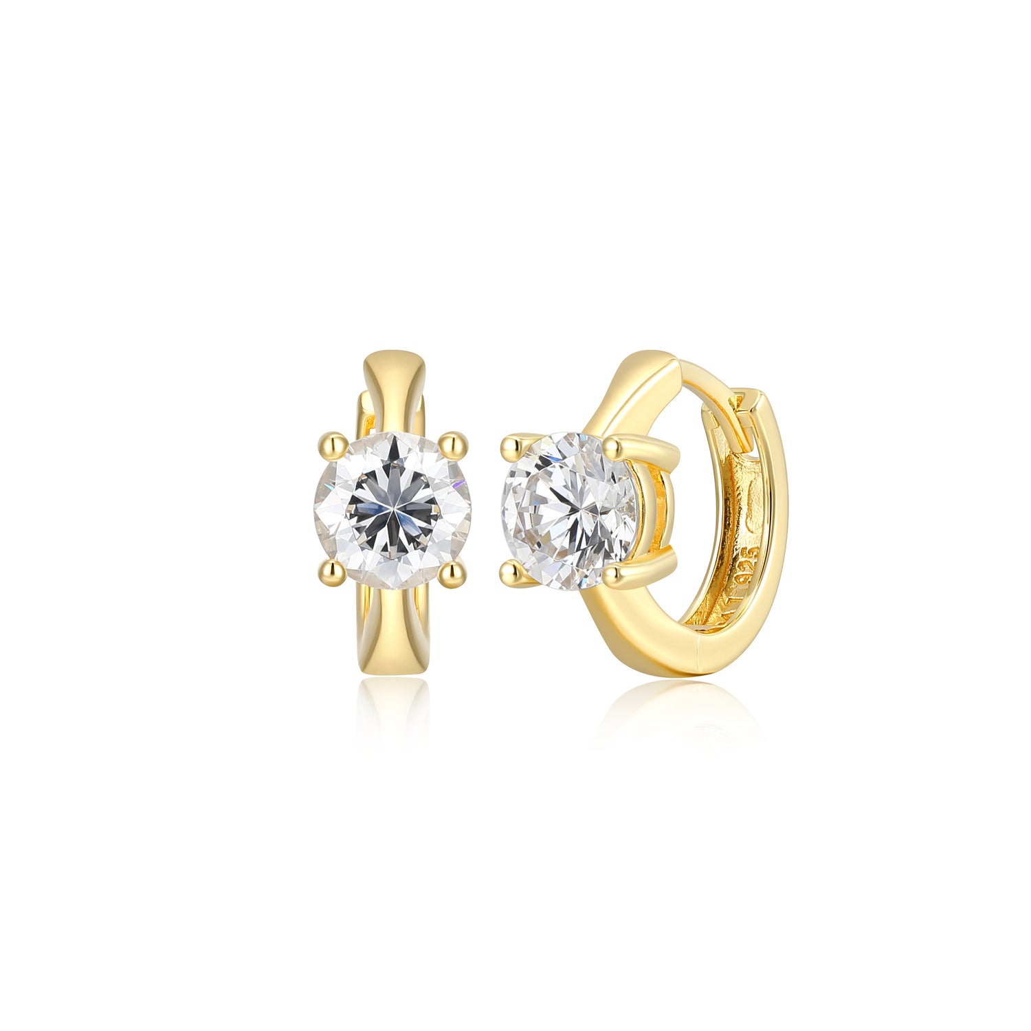 Huggie Hoop Earrings with Diamondlite CZ