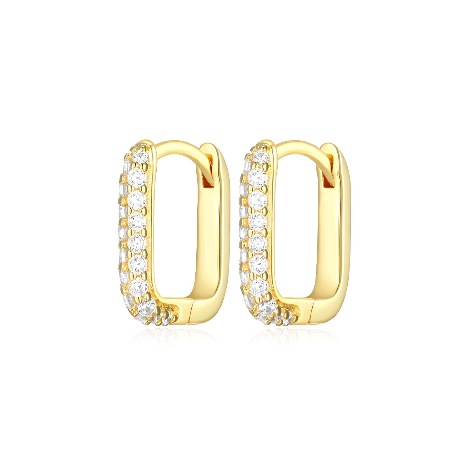 Reign Sterling SIlver 18k Gold Plated Hoop Earrings
