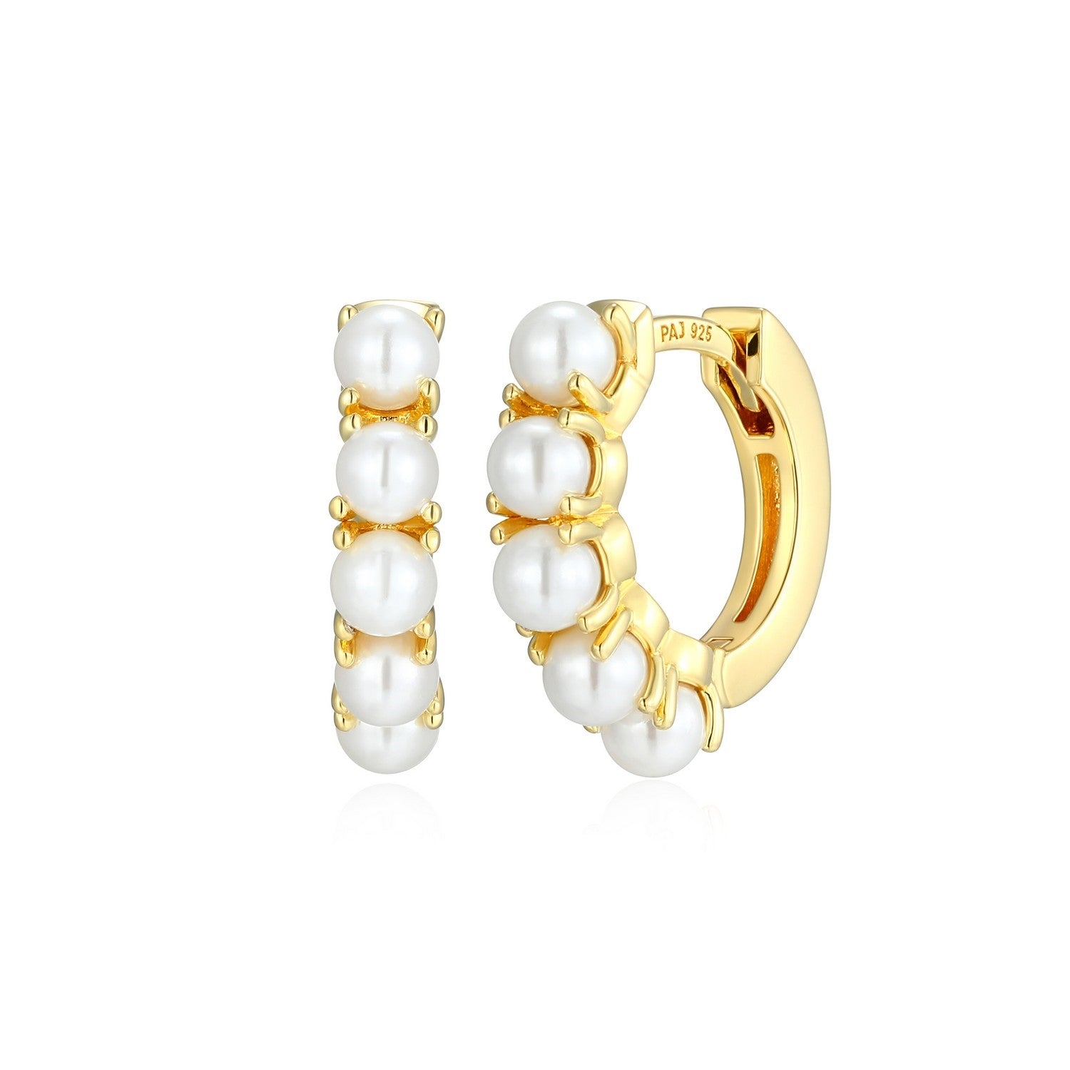 White Pearls Hoop Earrings