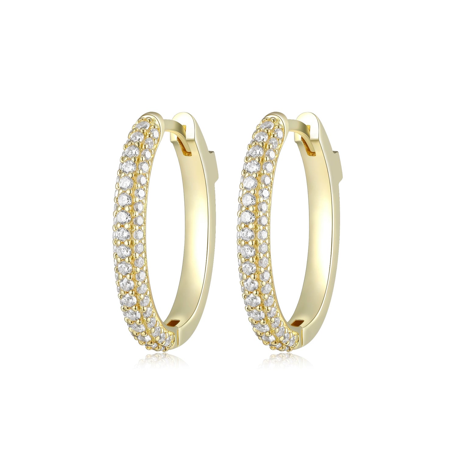 Hoop Earrings with CZ Accents