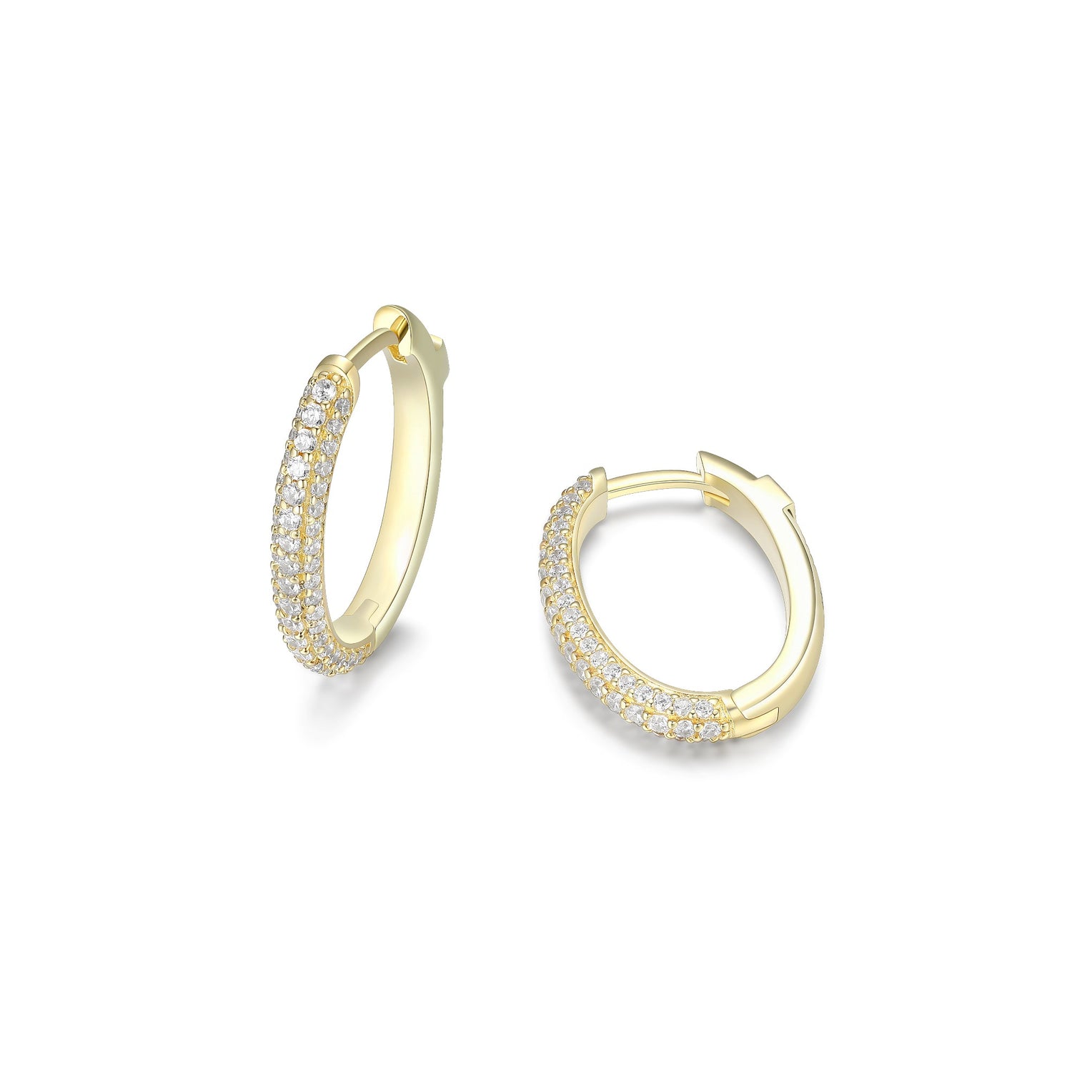 Hoop Earrings with CZ Accents
