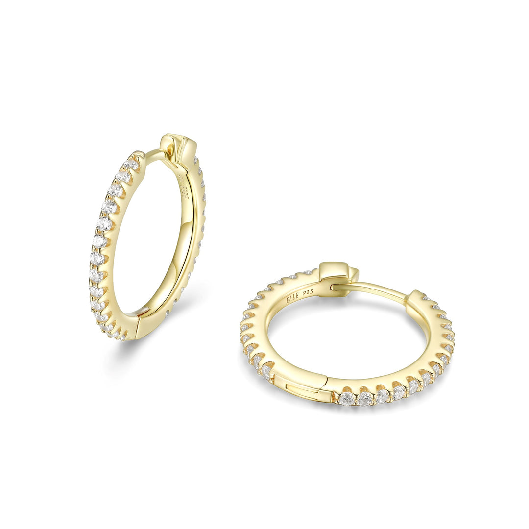 Hoop Earrings with CZ Accents