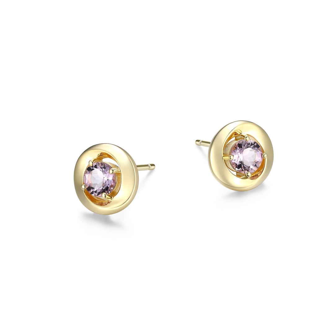 Pink Amethysts Stud Earrings