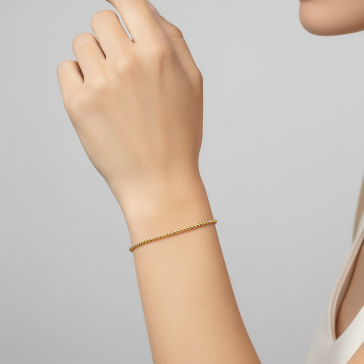 10k yellow gold 2mm beaded bra