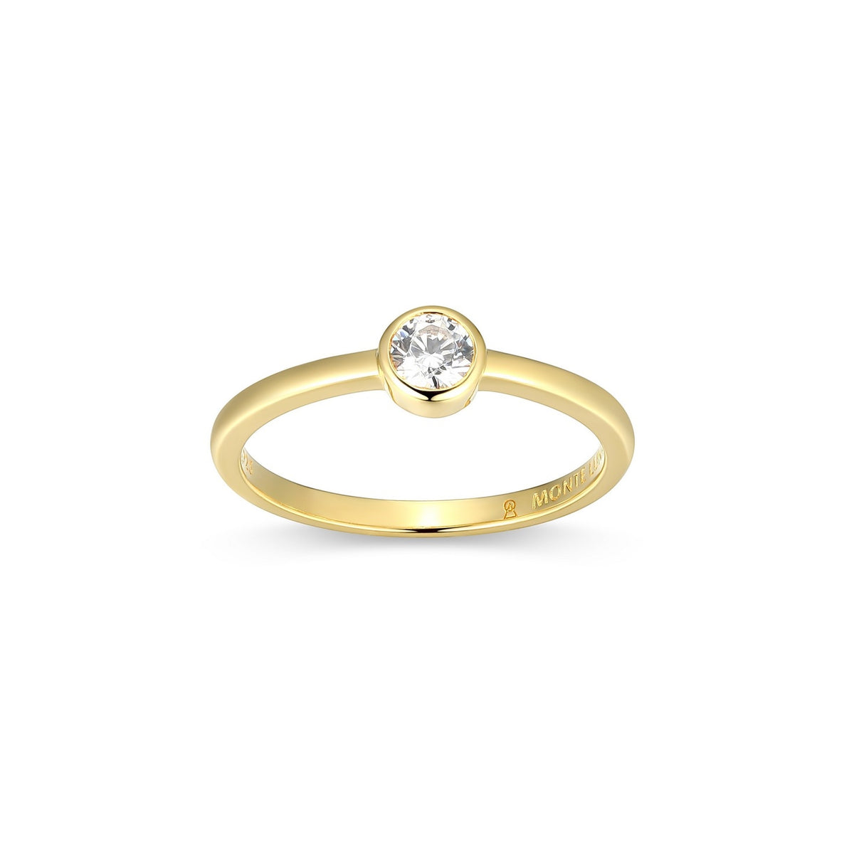 Bezel Set Lab Grown Diamond Solitaire Ring, size 6.0