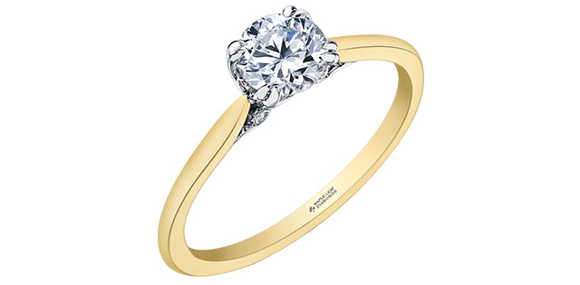 Maple Leaf Diamonds, Tides of Love Collection 18k Yellow & White Gold Solitaire Engagement Ring