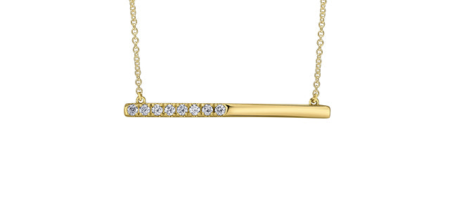 10K Diamond Bar Pendant