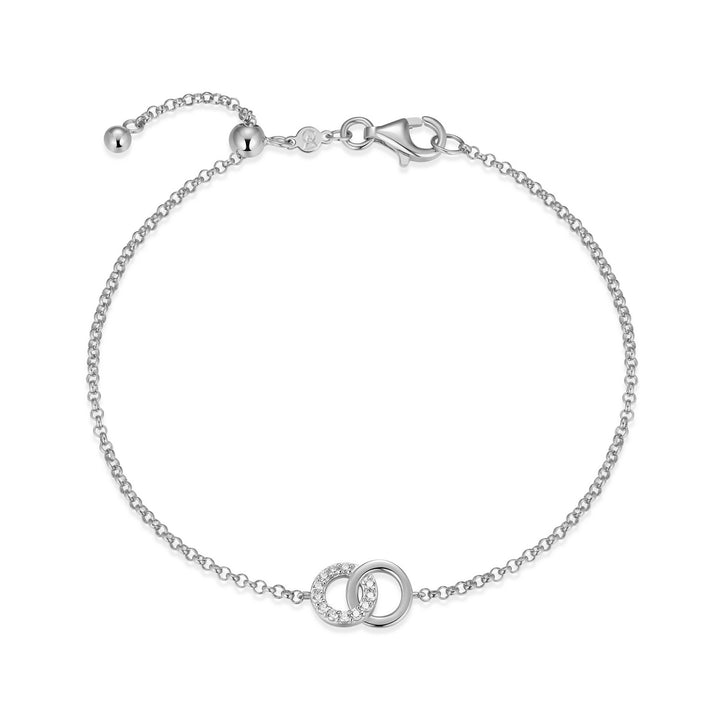 "M" Lab-Created Diamond Silver Bracelet, 7.5"