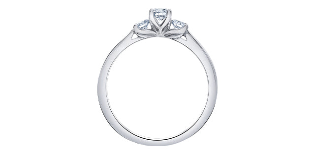 14 Karat Three Stone Engagement Ring, 0.75TDW