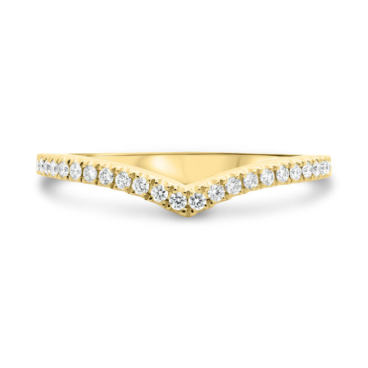 14 Karat Chevron Diamond Band, 0.19 TDW