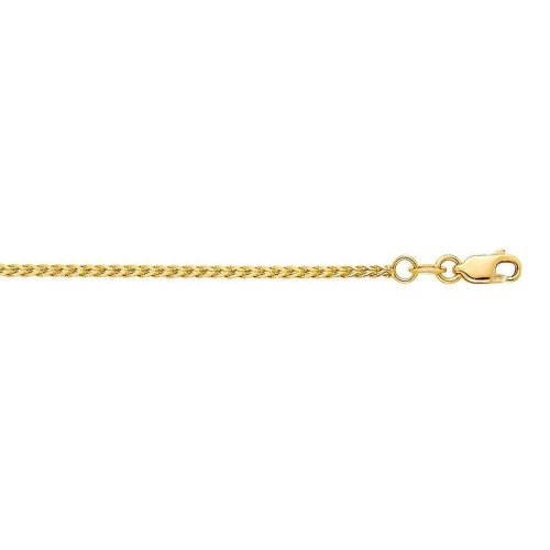 Sterling silver yellow gold plated 1.5mm wheat link- 16"