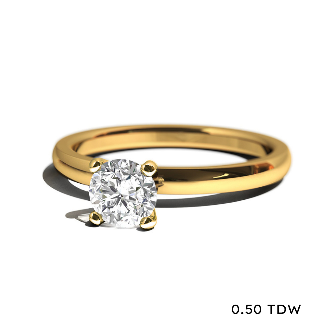 14K Lab Grown Diamond Solitaire Engagement Ring