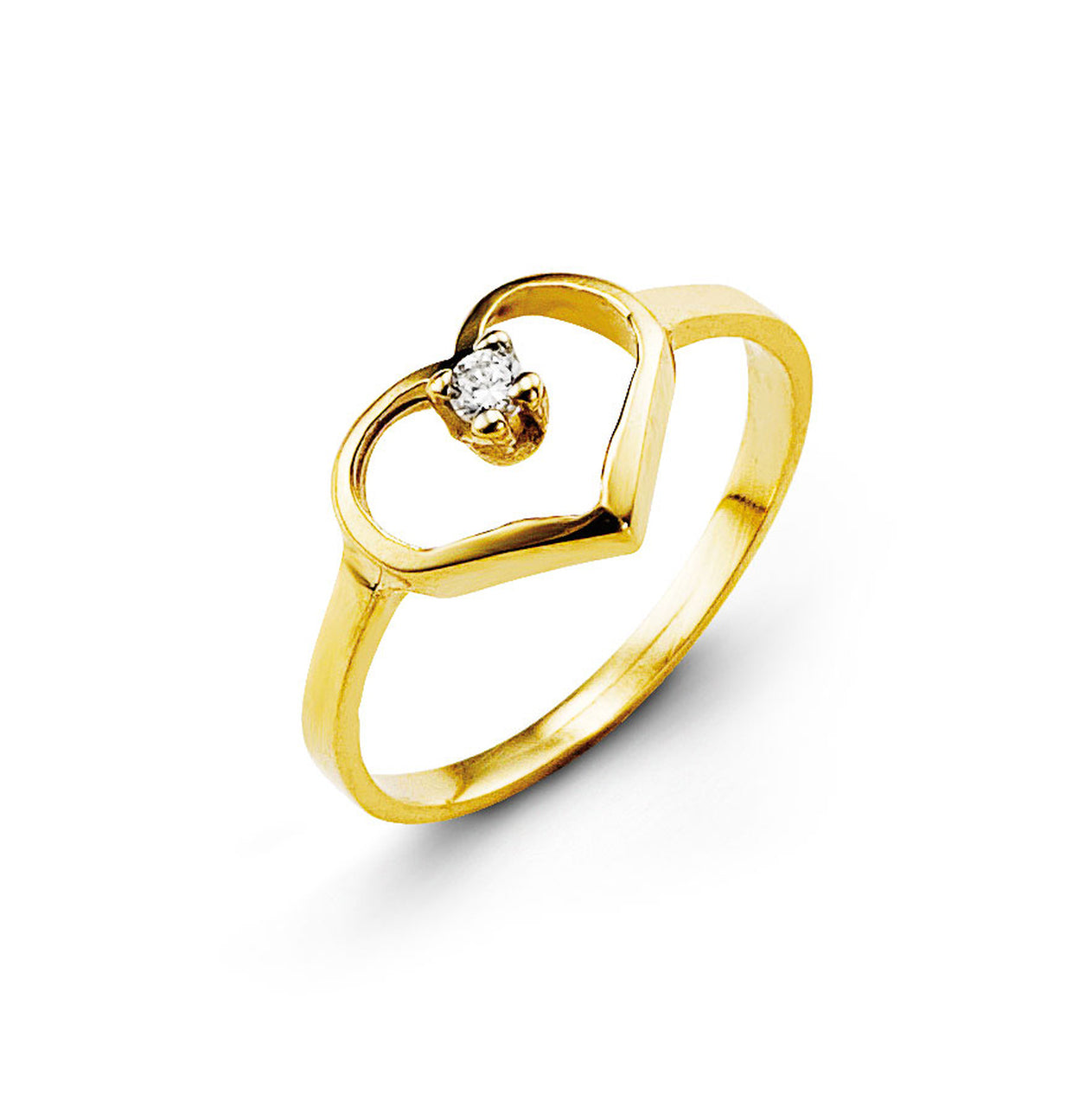 10k yellow gold baby heart rin