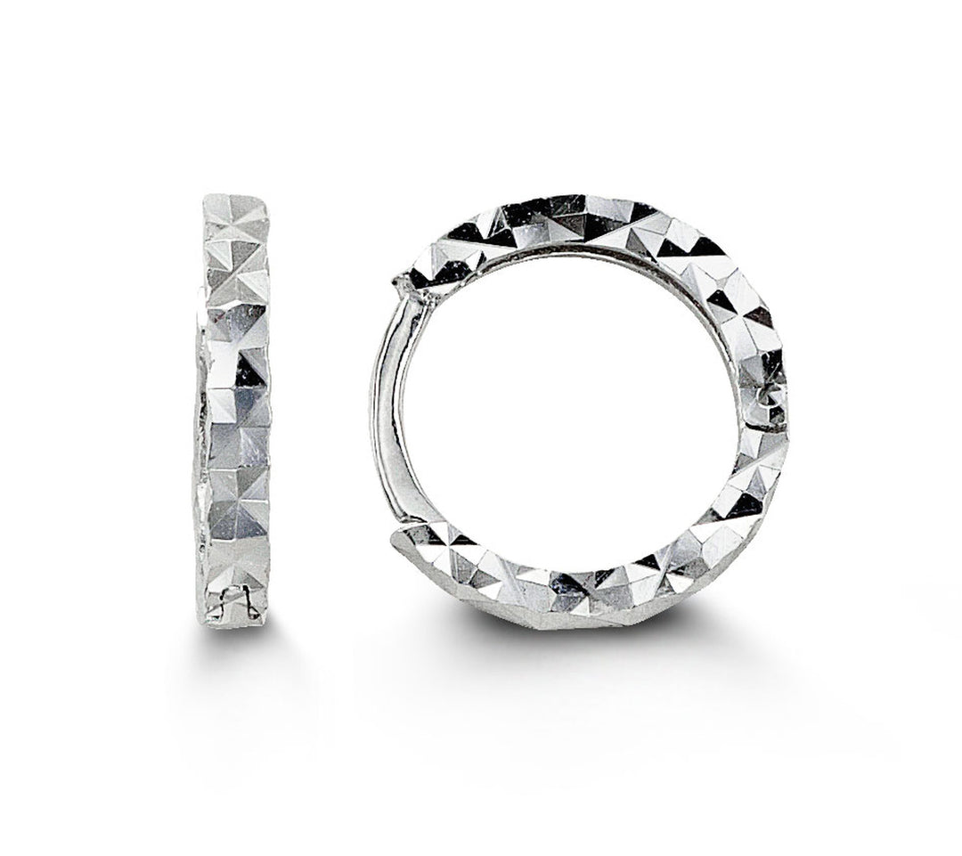 14 Karat Diamond Huggie Earrings, TDW