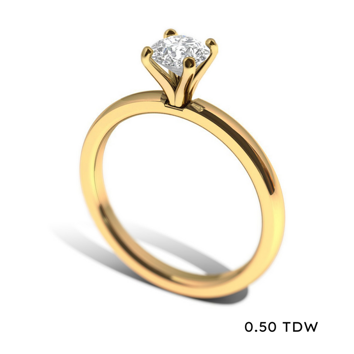 14K Lab Grown Diamond Solitaire Engagement Ring