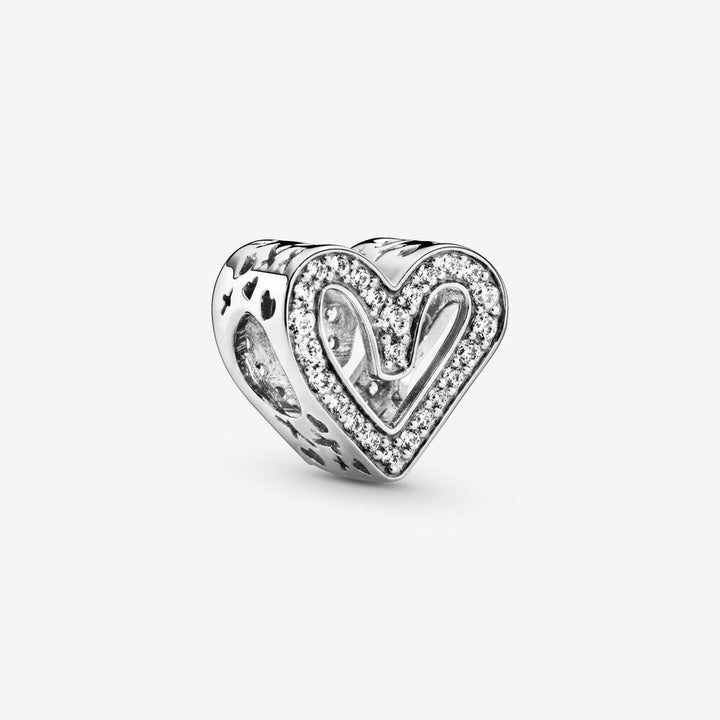 FINAL SALE - Pandora Sparkling Freehand Heart Charm