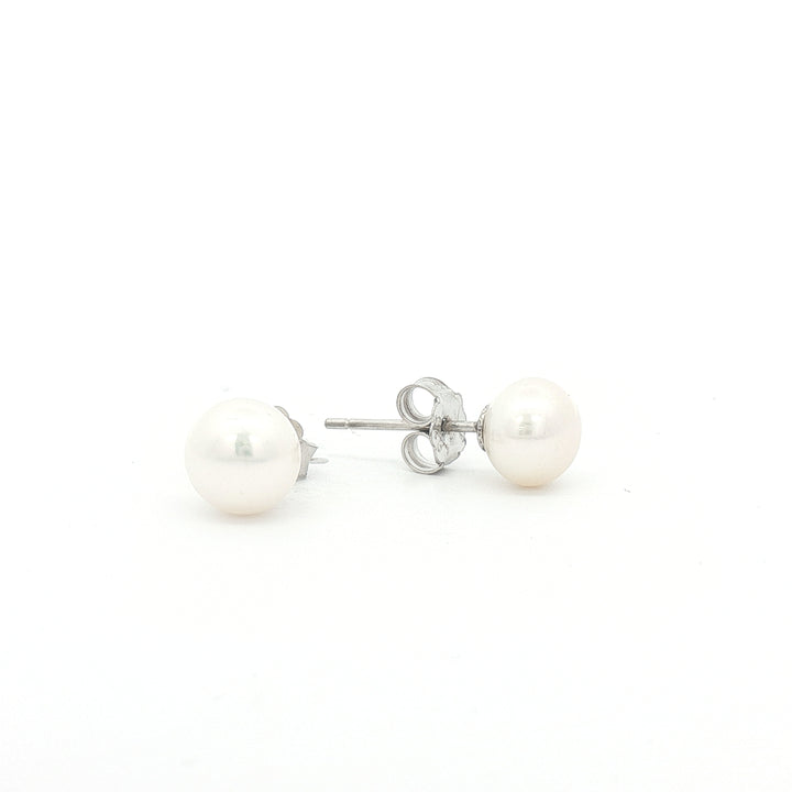 6.6MM Emulated Pearl Stud Earrings