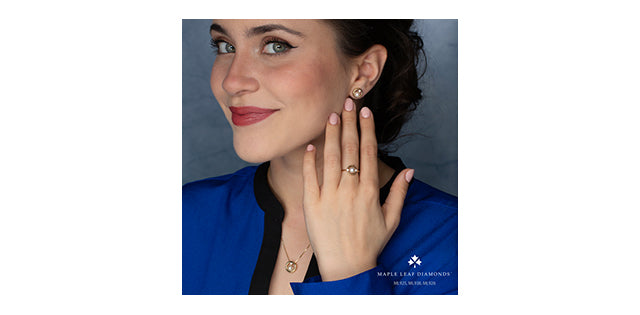 Maple Leaf Diamonds 10 Karat Pearl Stud Earrings